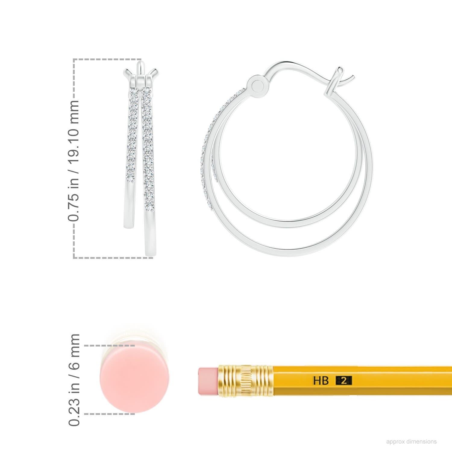 Angara Natürliche Klassische Diamantbesetzte Doppelte Creolen in 14K Massiv Gold im Zustand „Neu“ im Angebot in Los Angeles, CA