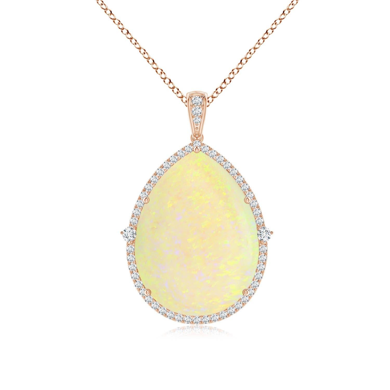 Angara Natural Classic GIA zertifiziert 16,84ct Opal Halo-Anhänger in 14K massivem Gold im Angebot 4