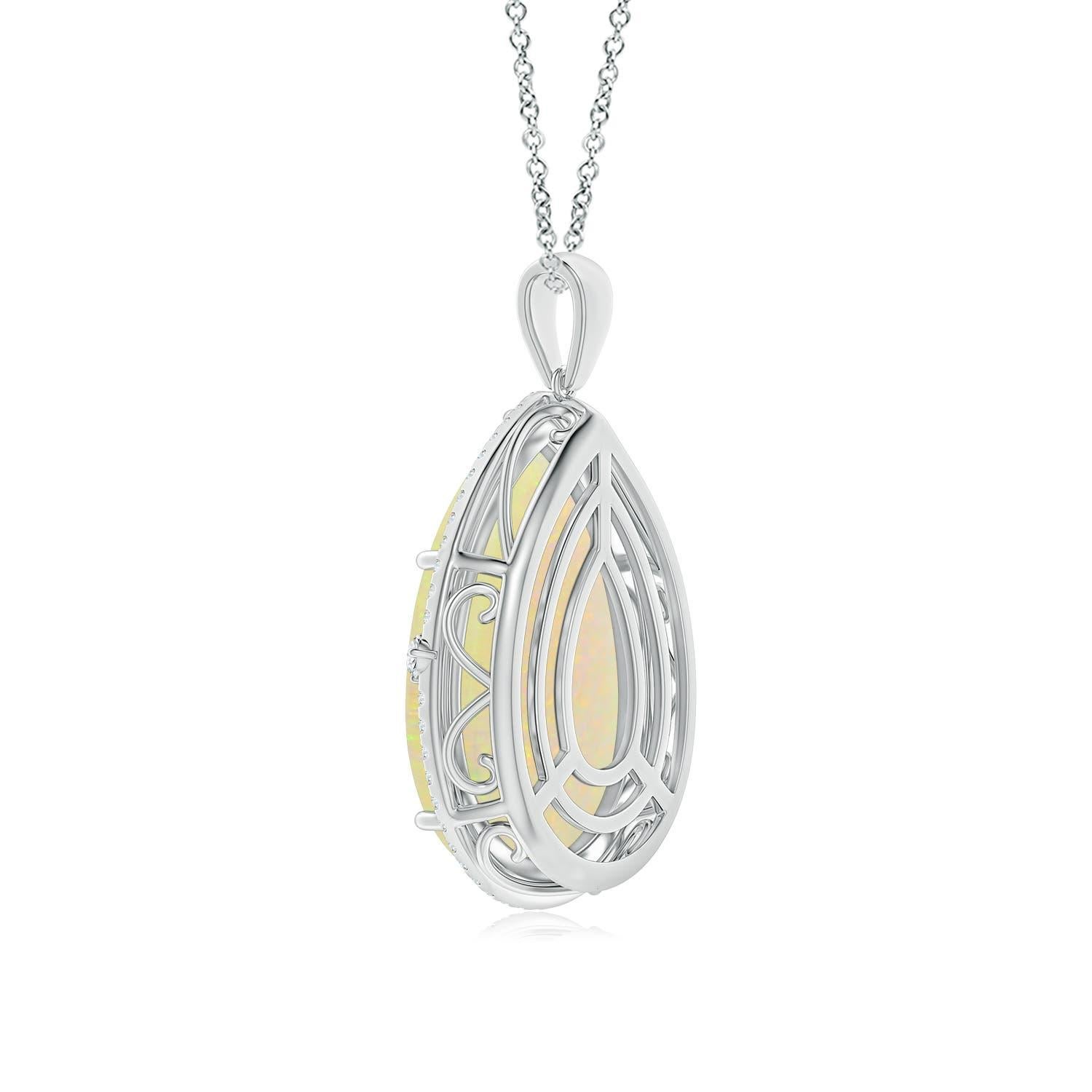 Angara Natural Classic GIA zertifiziert 16,84ct Opal Halo-Anhänger in 14K massivem Gold (Tropfenschliff) im Angebot
