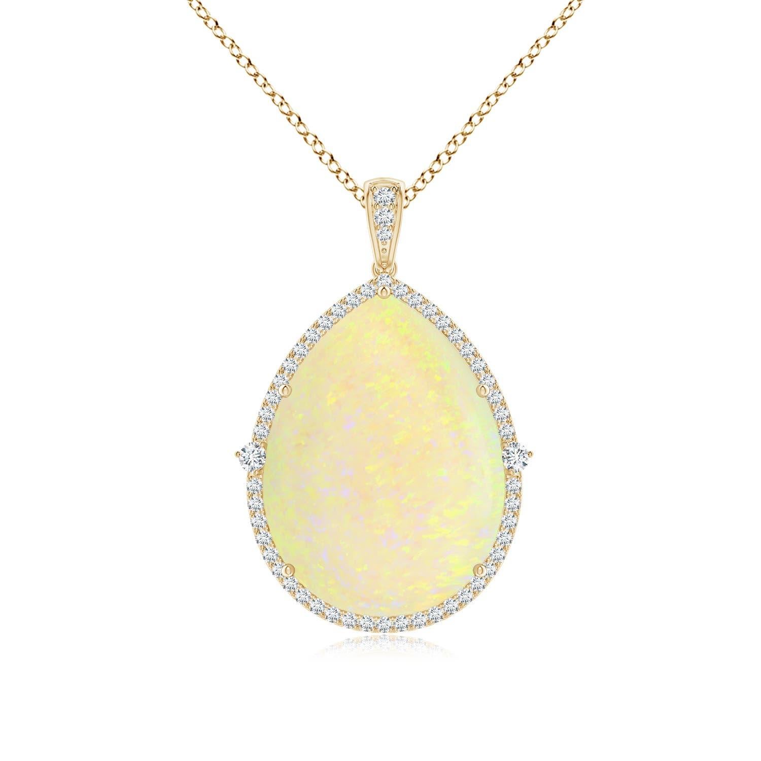Angara Natural Classic GIA zertifiziert 16,84ct Opal Halo-Anhänger in 14K massivem Gold im Angebot 3