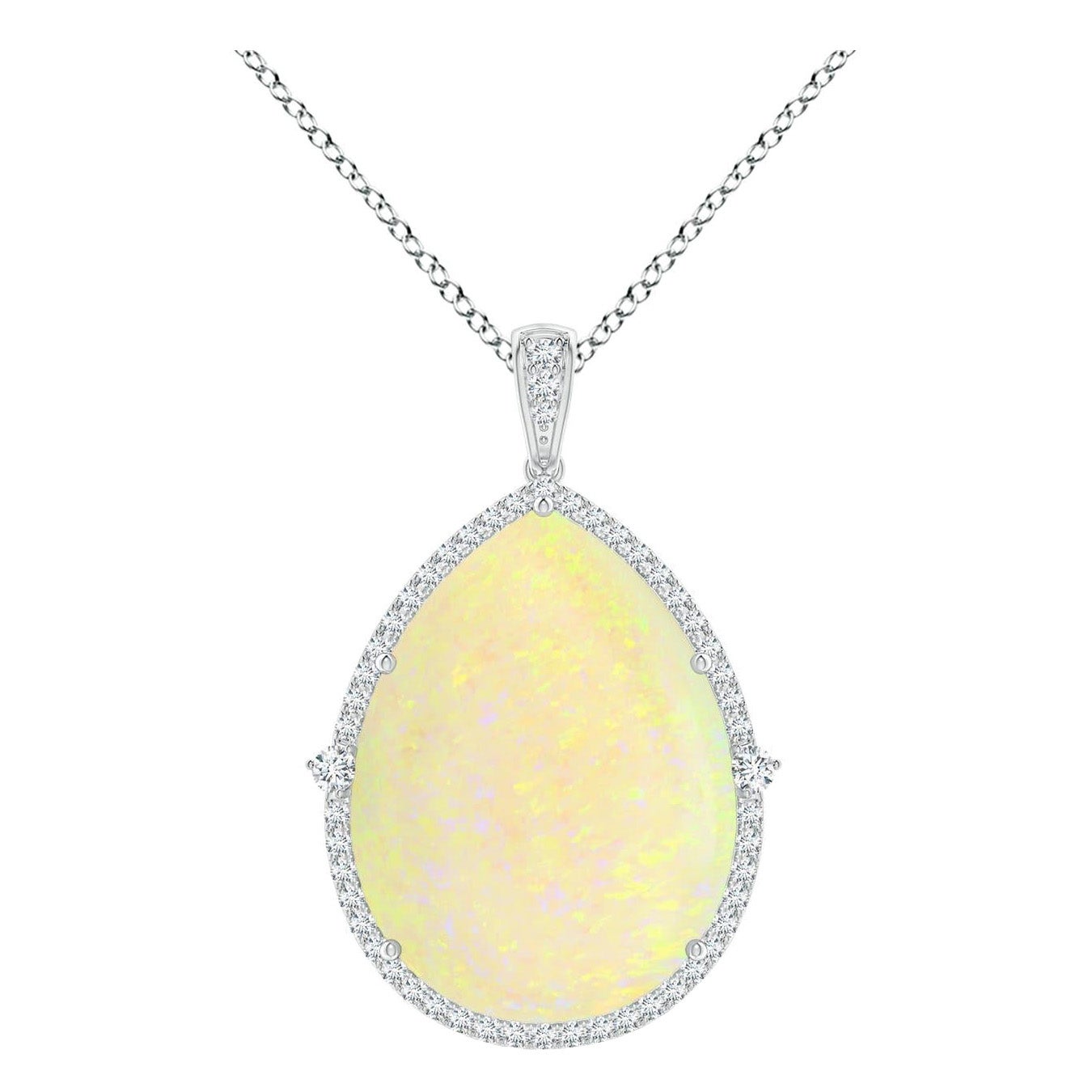 Angara Natural Classic GIA zertifiziert 16,84ct Opal Halo-Anhänger in 14K massivem Gold im Angebot