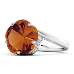 Angara Natural Classic GIA Certified 5.36 ct Citrine Flower Ring in 14K Gold