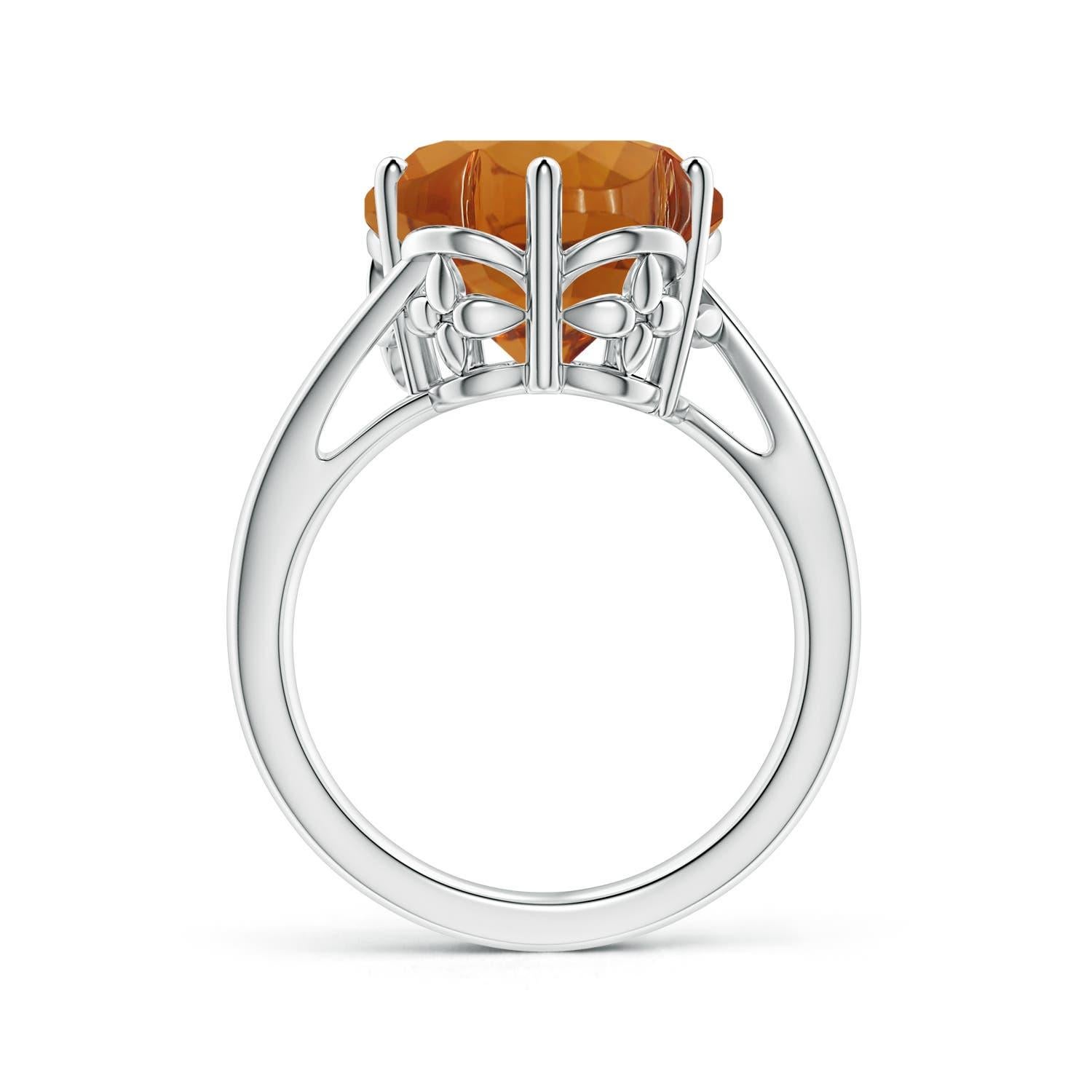 Taglio misto Anello con fiore di citrino di Angara Nature Classic certificato GIA da 5,36 carati in oro 14K in vendita