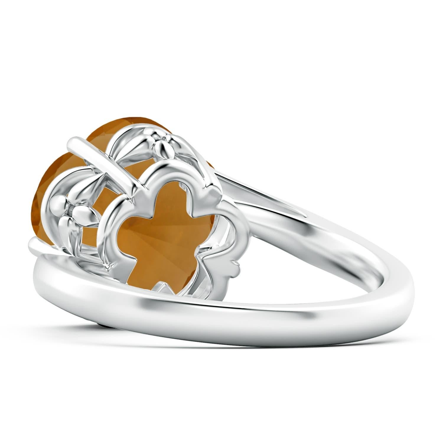 Donna Anello con fiore di citrino di Angara Nature Classic certificato GIA da 5,36 carati in oro 14K in vendita