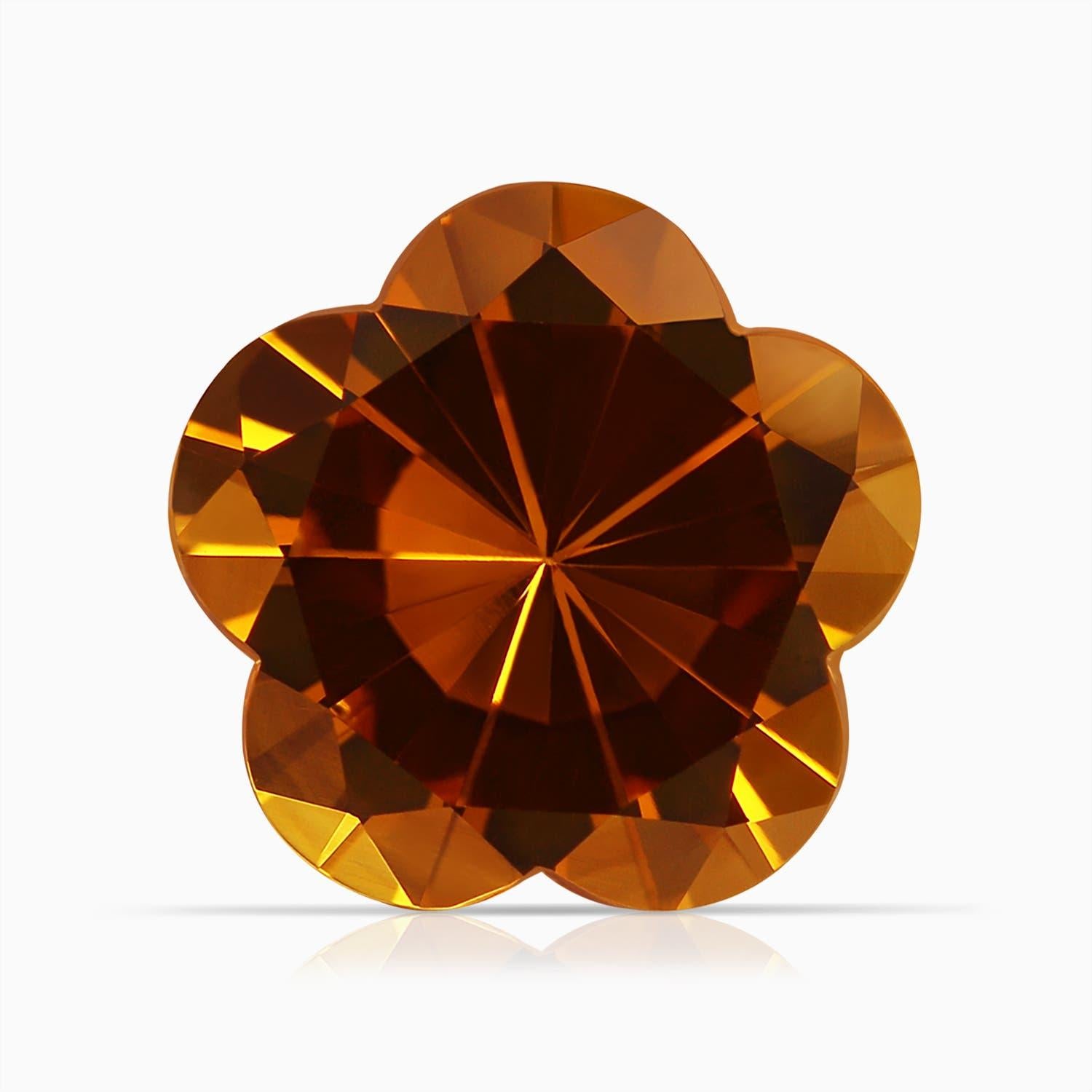 Anello con fiore di citrino di Angara Nature Classic certificato GIA da 5,36 carati in oro 14K in vendita 3