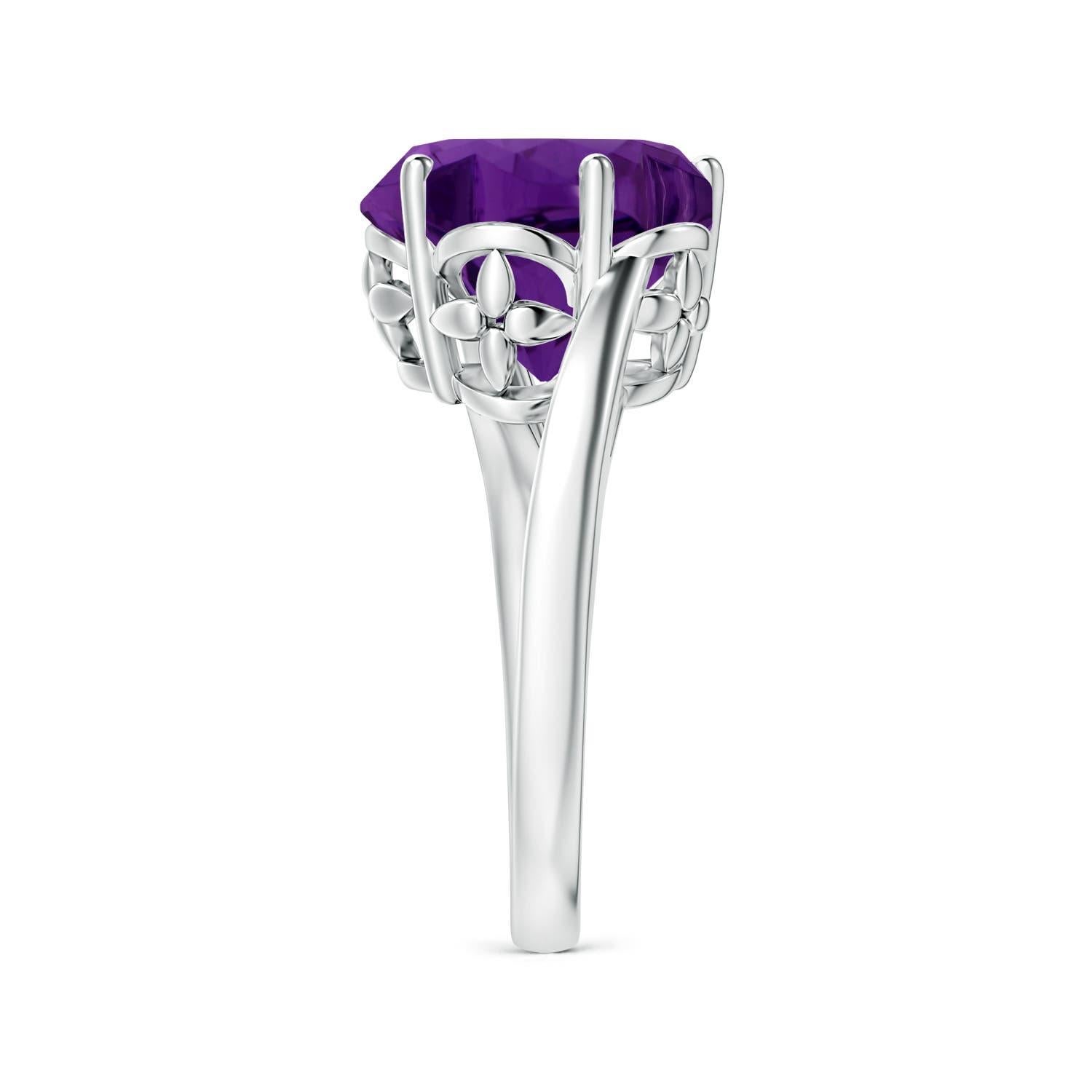 Anello con fiore di ametista di Angara Nature Classic certificato GIA da 5,74 carati in oro 14K In condizioni Nuovo in vendita a Los Angeles, CA