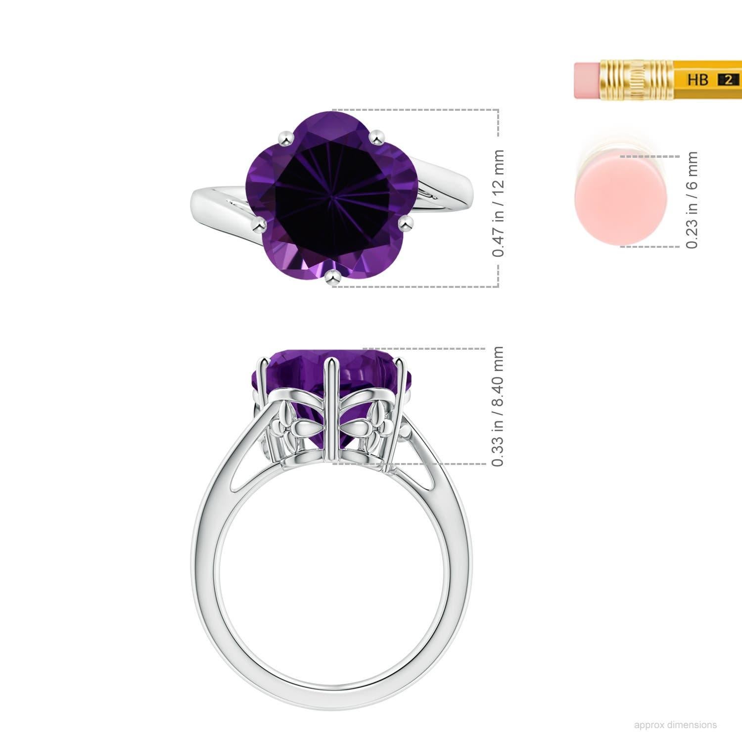 Anello con fiore di ametista di Angara Nature Classic certificato GIA da 5,74 carati in oro 14K in vendita 2
