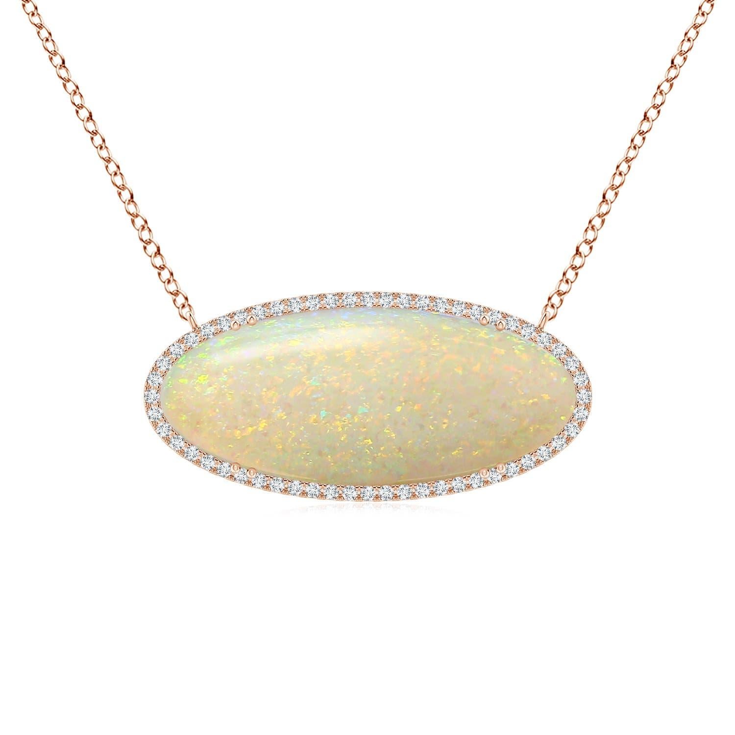 Collana di opale ovale da 19,55 ct in oro 14K di Angara Nature Classic GIA Certified in vendita 4