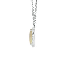Angara Art Deco natürlichen GIA zertifiziert Oval 19,55 ct Opal Halskette in 14K Gold