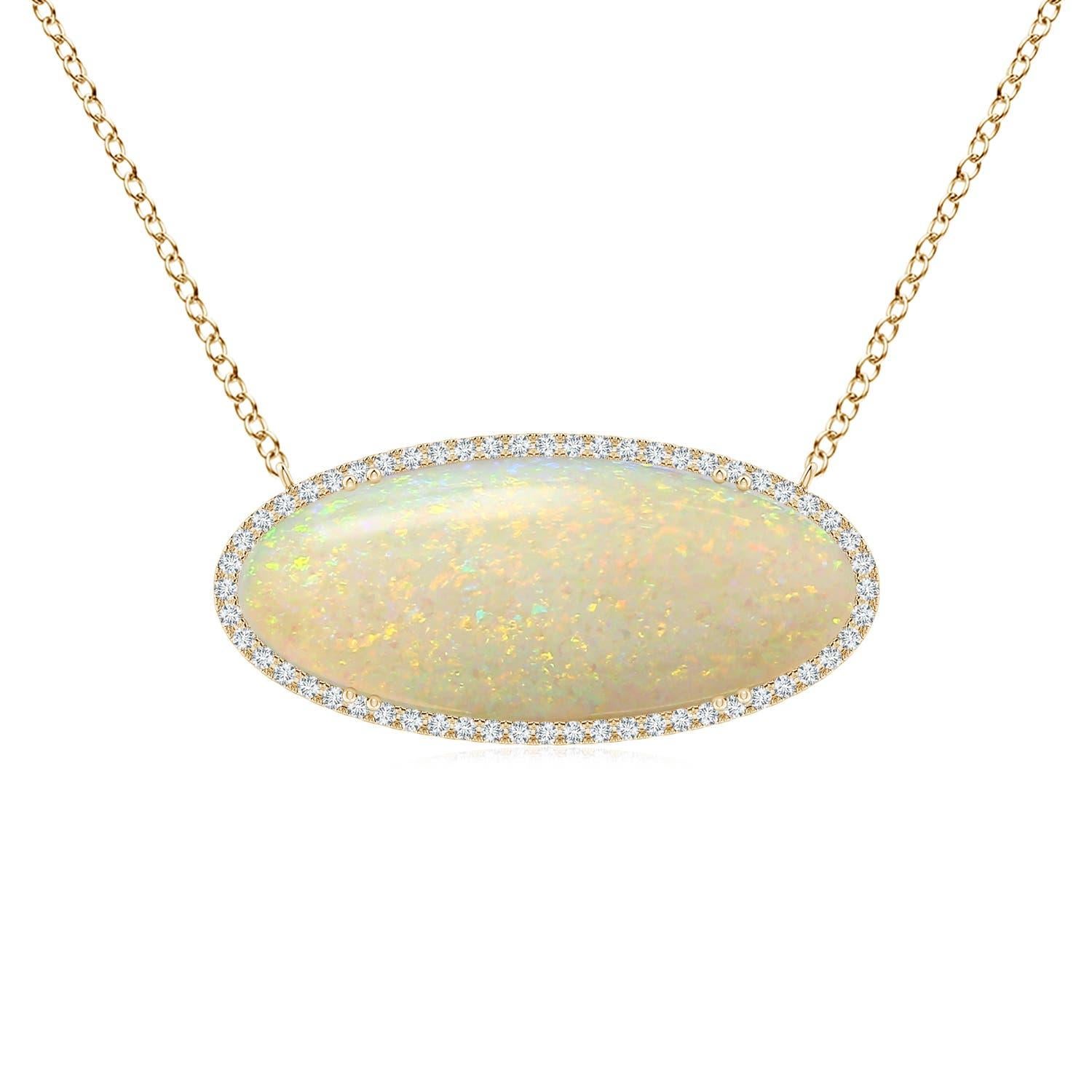 Collana di opale ovale da 19,55 ct in oro 14K di Angara Nature Classic GIA Certified in vendita 3