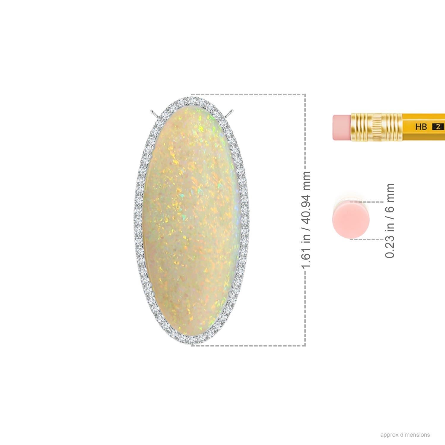 De las mujeres Angara Collar Clásico Natural con Halo de Ópalo Ovalado Certificado GIA de 19,55 ct en Oro de 14K en venta