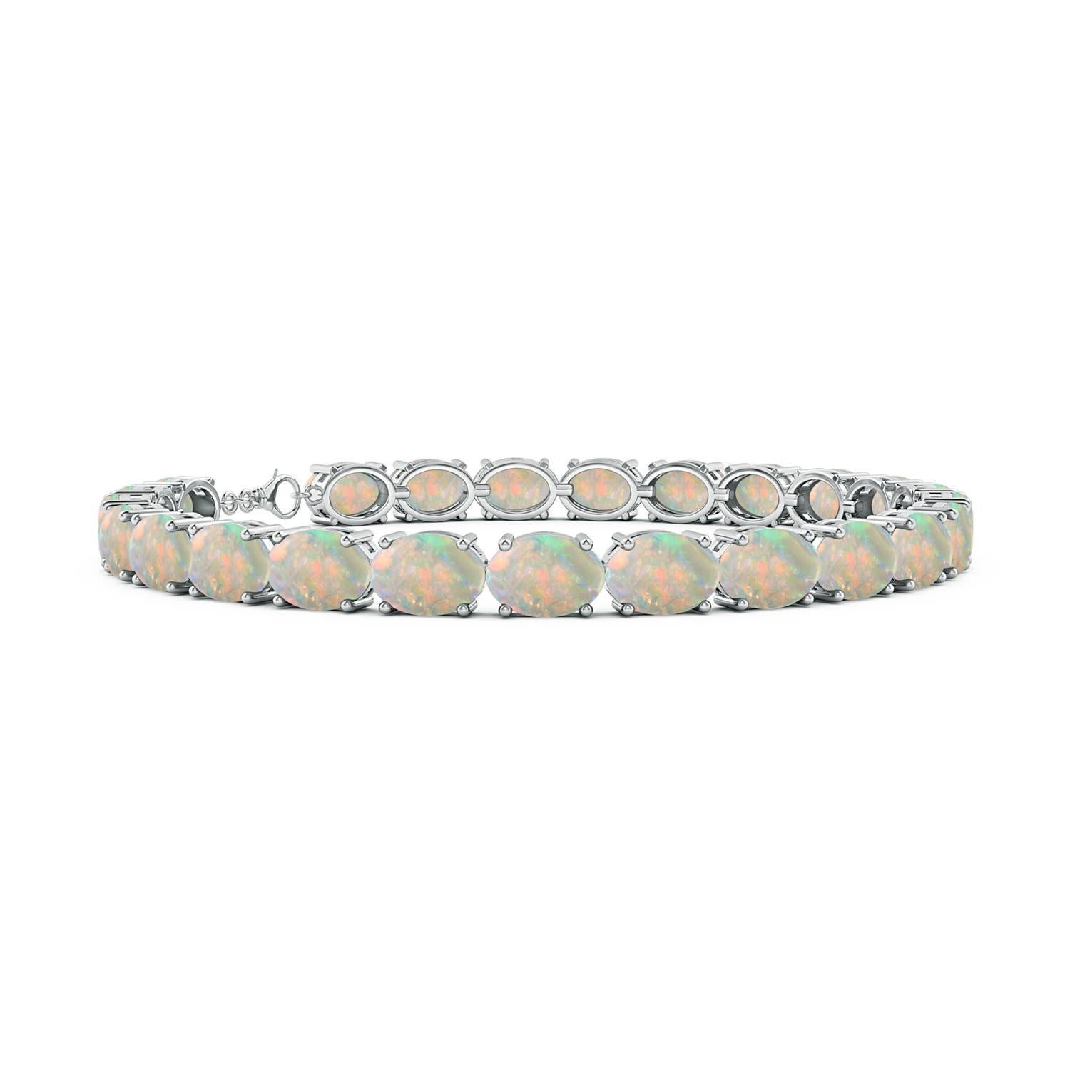 Angara Natural Classic Oval 10,8 kt Opal Tennis Link Armband in 14K massivem Gold im Zustand „Neu“ im Angebot in Los Angeles, CA