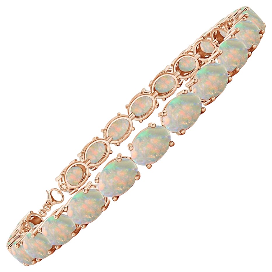 Angara Natural Classic Oval 10,8 kt Opal Tennis Link Armband in 14K massivem Gold