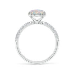Angara Natural Classic Oval 1.45 ct Opal Knife Edge Ring in 14K Solid Gold