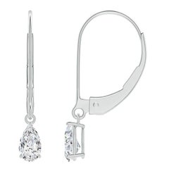 Angara - Boucles d
oreilles pendantes en or 14 carats avec diamant poire classique naturel