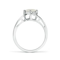 Angara Natural Classic Round 1.25 ct Moonstone Solitaire Bypass Ring in 14K Gold