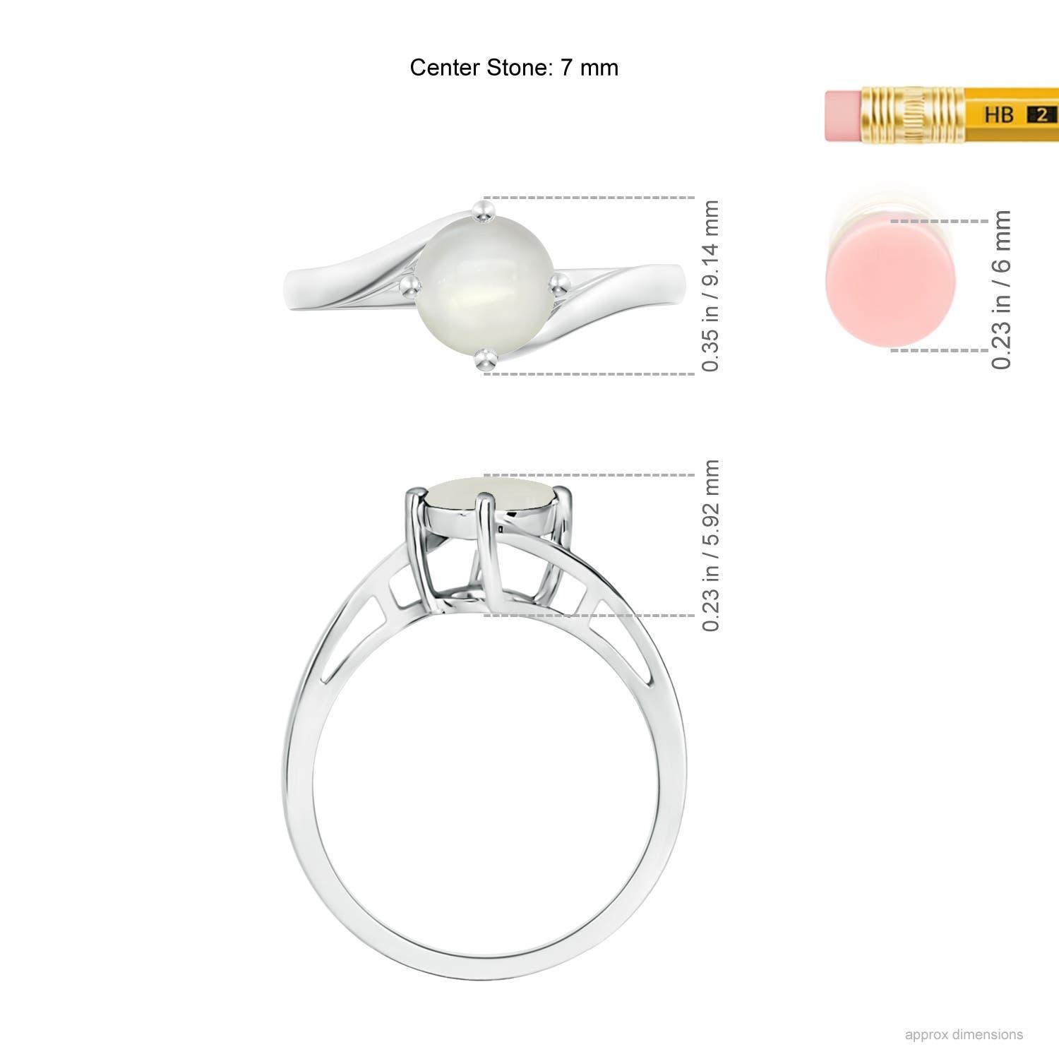 De las mujeres Angara Anillo de oro de 14 quilates con solitario solitario de piedra lunar redondo natural clásico de 1,25 quilates en venta