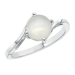 Angara Natural Classic Round 1.25 ct Moonstone Solitaire Bypass Ring in 14K Gold