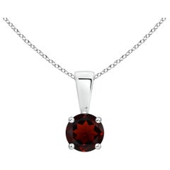 ANGARA Natural Classic Round 2.2ct Garnet Solitaire Pendant in Platinum