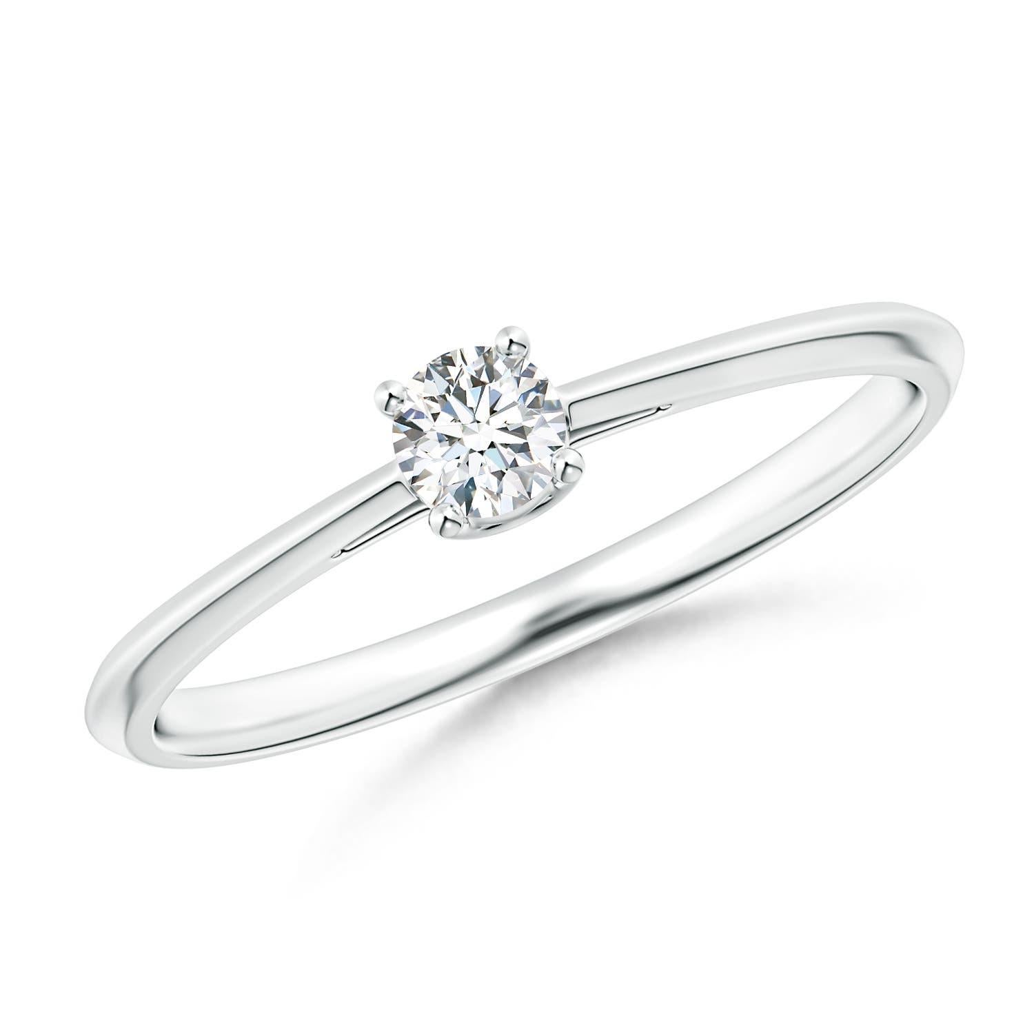 Angara natürlichen klassischen runden Diamanten Solitär Verlobungsring in 14K massivem Gold im Angebot 1