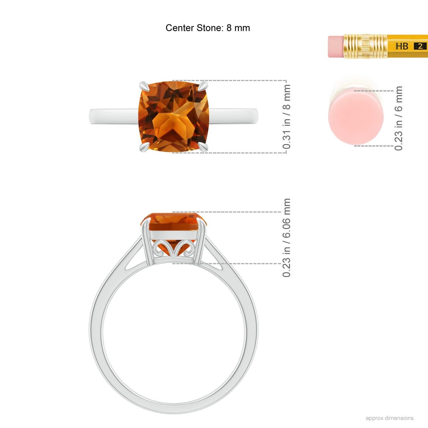 Donna Anello cocktail con citrino naturale classico solitario da 1,9 carati in oro 14 carati di Angara in vendita