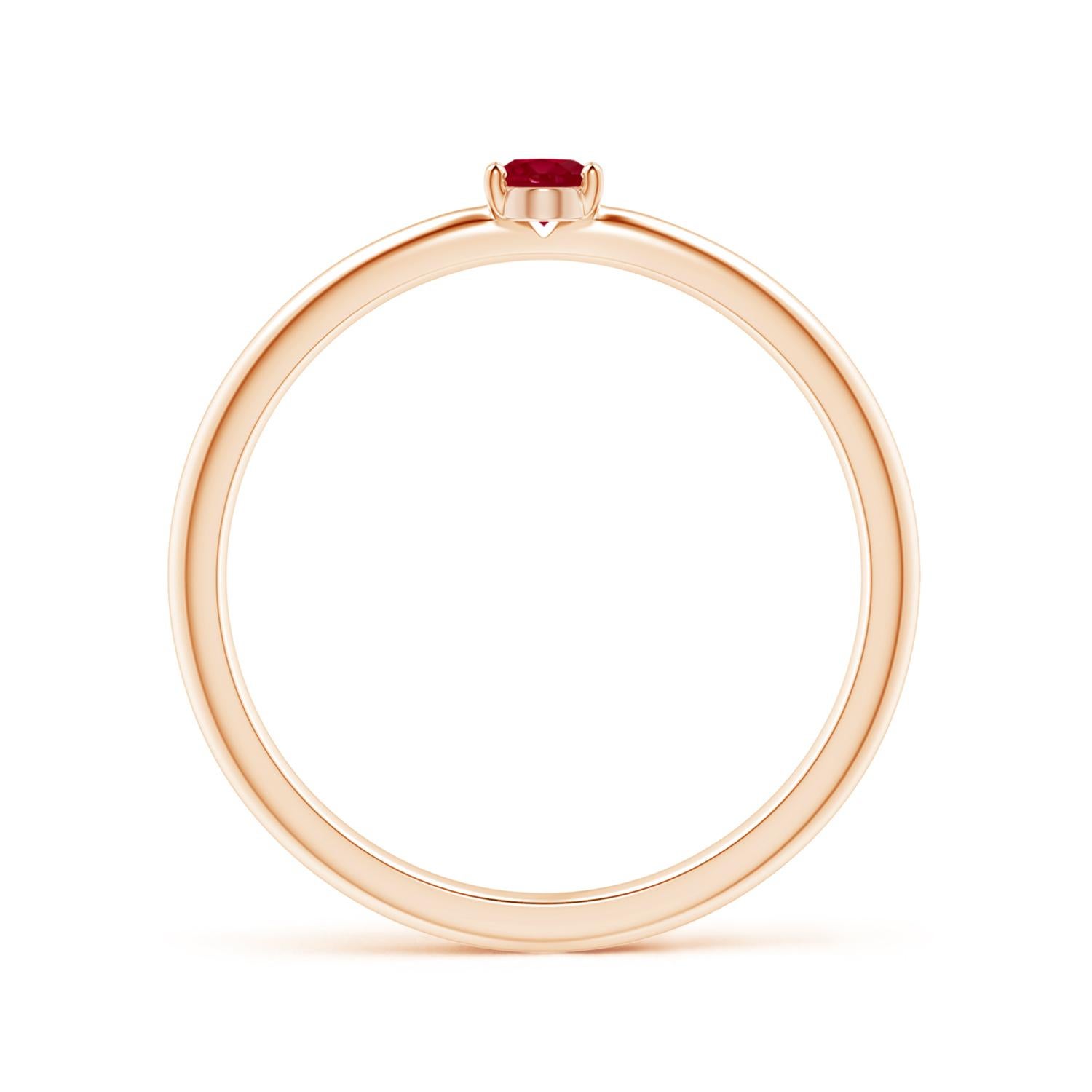 For Sale:  ANGARA Natural Classic Solitaire Oval 0.20ct Ruby Promise Ring in 14K Rose Gold 4