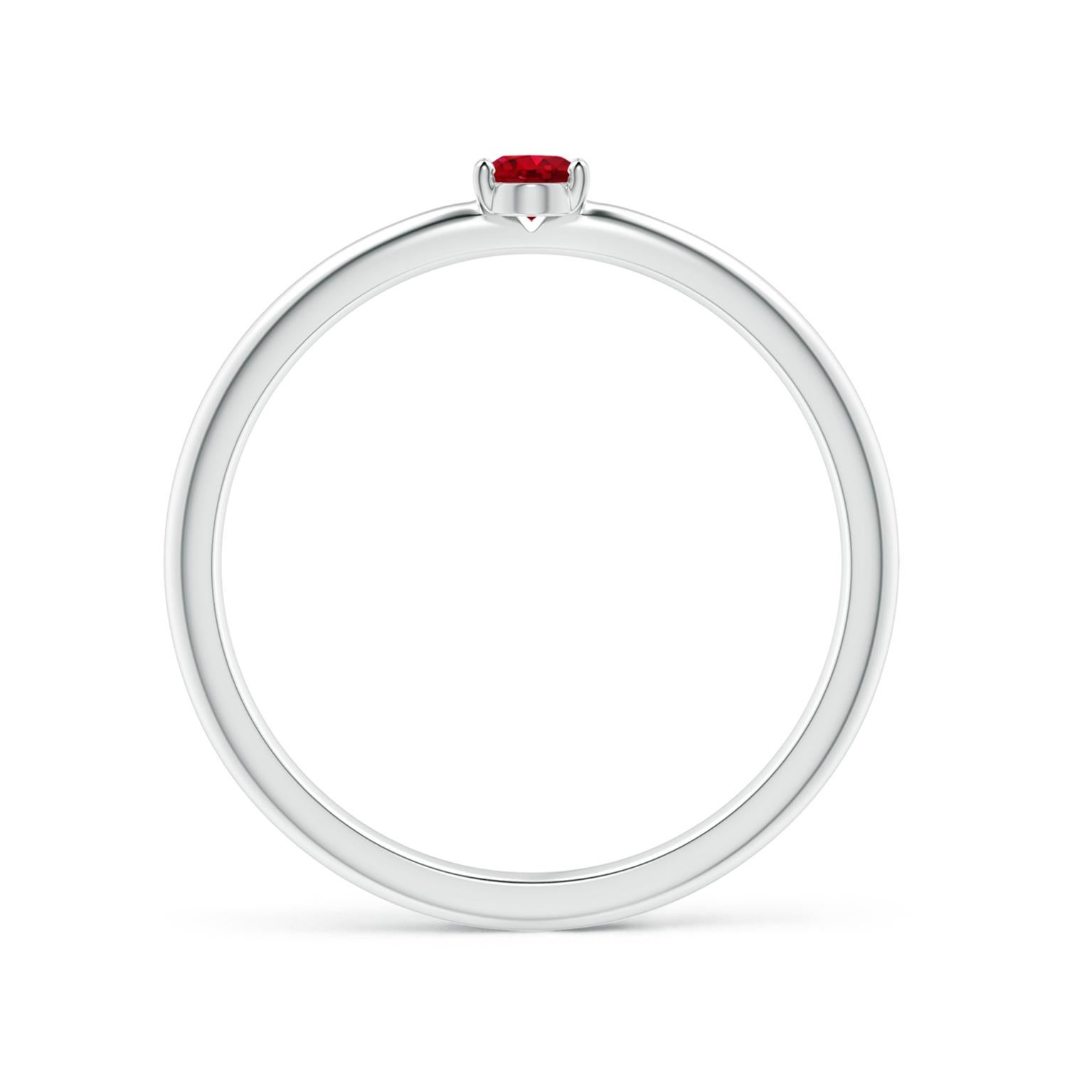En vente :  ANGARA Bague de promesse en platine avec solitaire classique naturel ovale de 0,20 ct de rubis 4