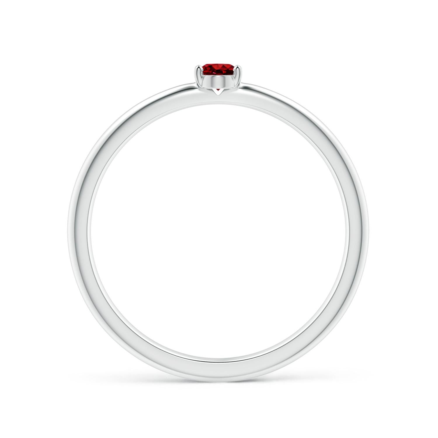 En vente :  ANGARA Bague de promesse en platine avec solitaire classique naturel ovale de 0,20 ct de rubis 4