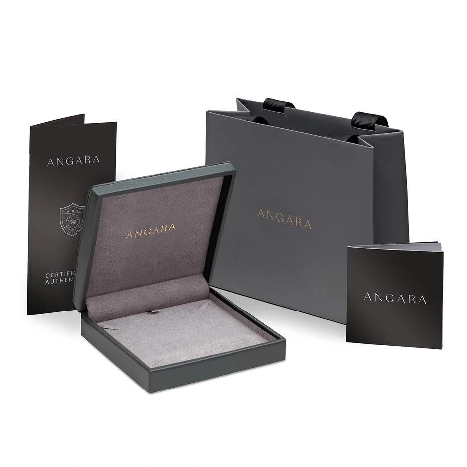 ANGARA  Collier d'émeraudes rondes Nature Trio en or rose 14 carats pour femmes en vente 1