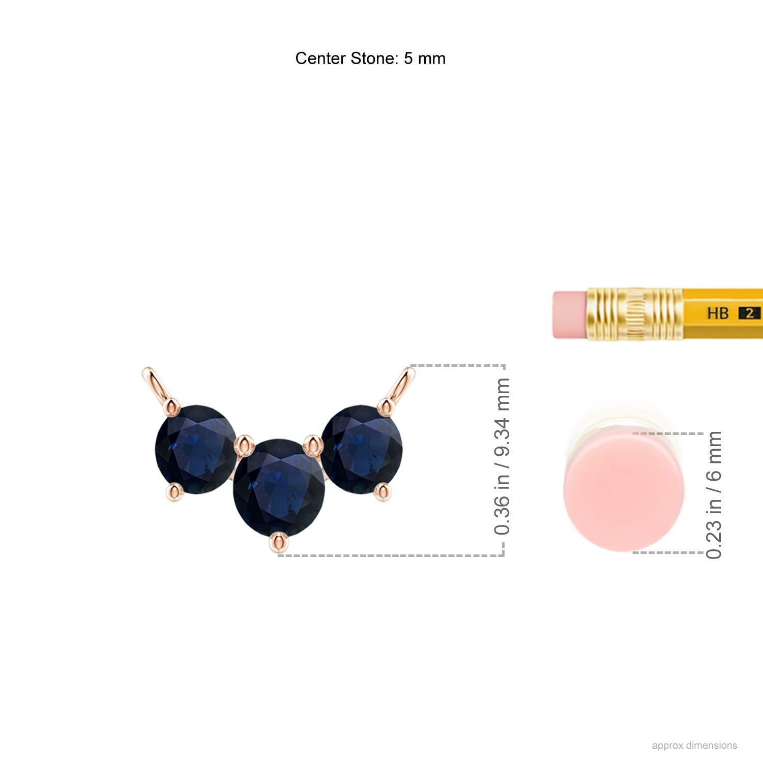 Taglio rotondo ANGARA Collana con zaffiri tondi Nature Classic Trio in oro rosa 14K per donna in vendita