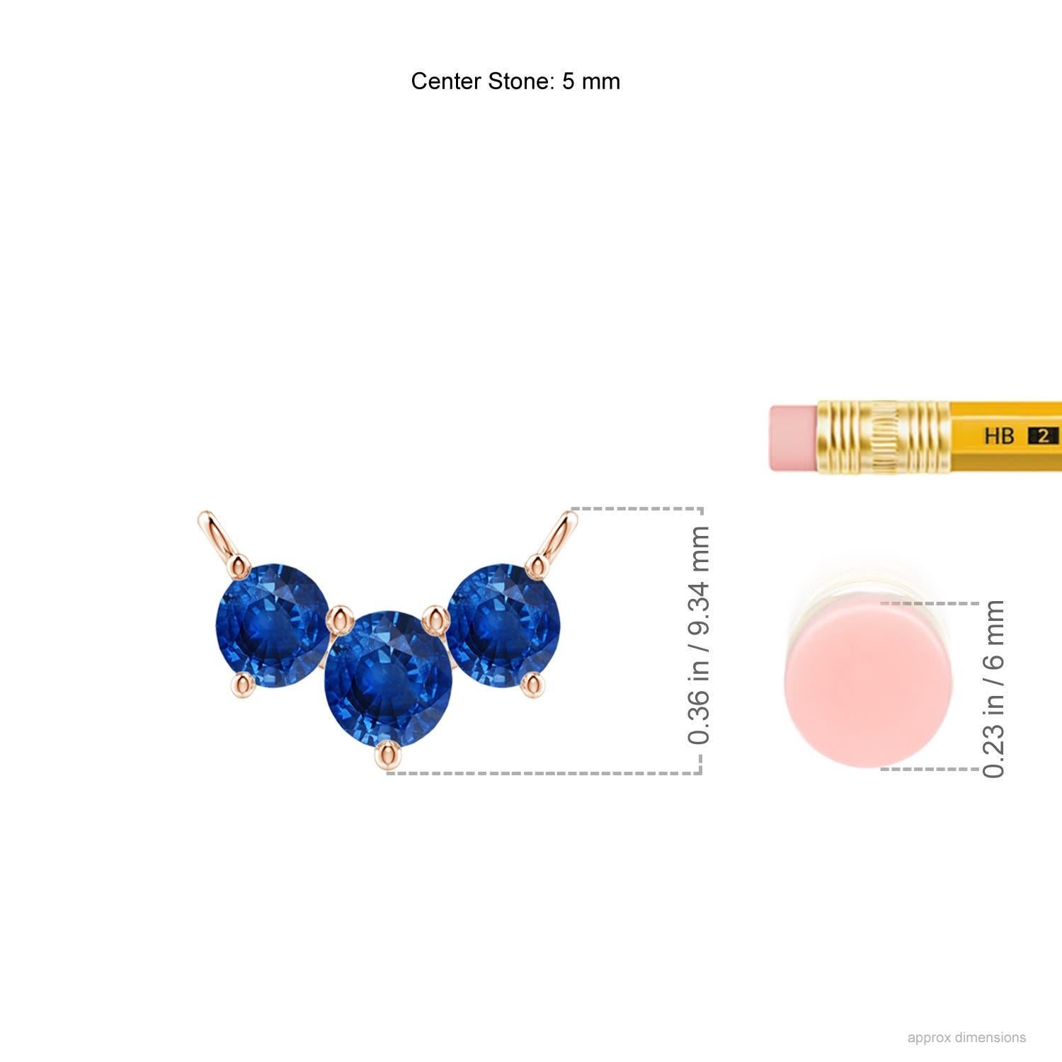 Taglio rotondo ANGARA Collana con zaffiri tondi Nature Classic Trio in oro rosa 14K per donna in vendita