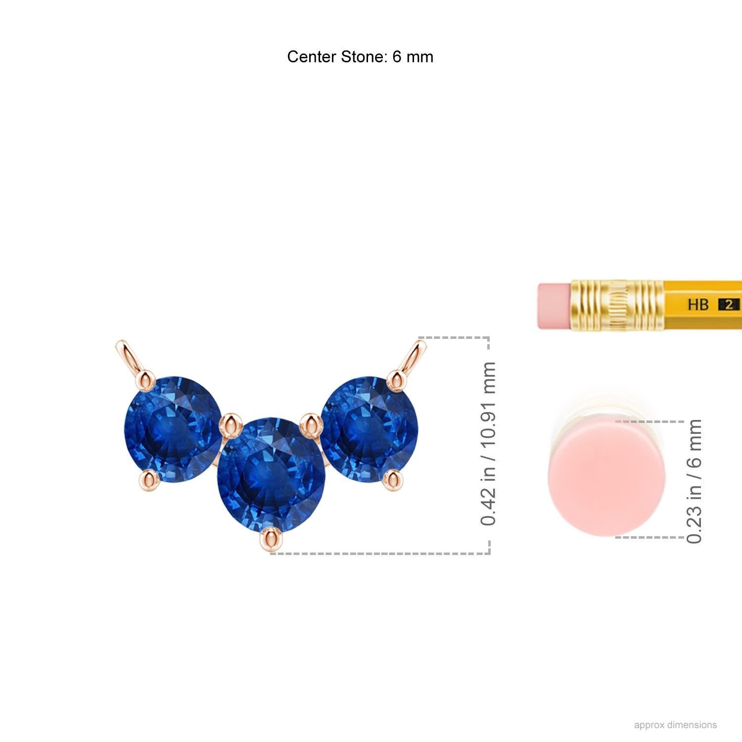 Taglio rotondo ANGARA Collana con zaffiri tondi Nature Classic Trio in oro rosa 14K per donna in vendita