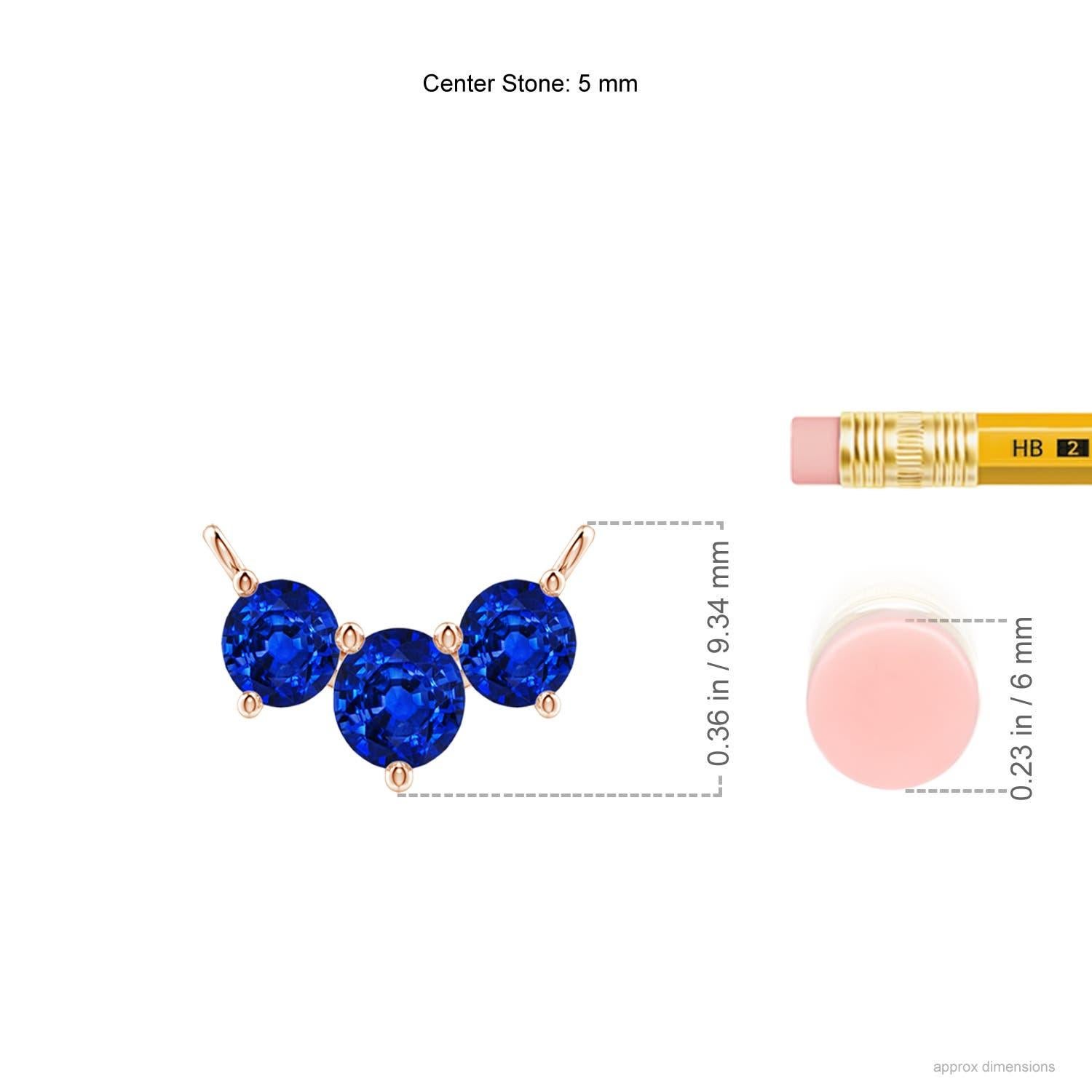 Taglio rotondo ANGARA Collana con zaffiri tondi Nature Classic Trio in oro rosa 14K per donna in vendita