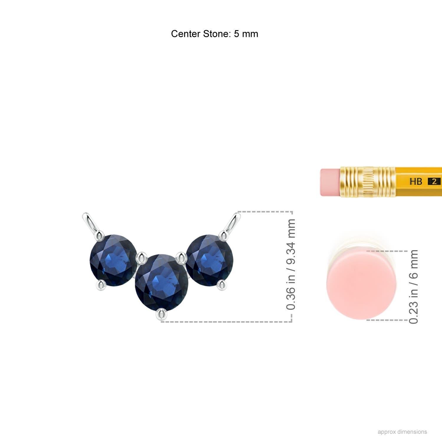 Taglio rotondo ANGARA Collana con zaffiri tondi classici naturali Trio in platino per donna in vendita