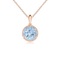 Angara Natural Claw-Set 1,12 ct Aquamarin Solitär-Anhänger in 14K Rose Gold
