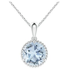 Ciondolo con solitario di acquamarina da 1,6 ct in oro bianco 14K di Angara Natural Claw-Set