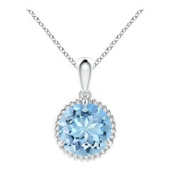 Angara Natural Claw-Set 1,6 ct Aquamarin Solitär-Anhänger in 14K Weißgold