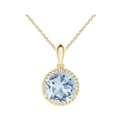 Angara Natural Claw-Set 1,6 ct Aquamarin Solitär-Anhänger in 14K Gelbgold