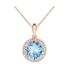 Ciondolo con solitario di acquamarina da 2,3 carati di Angara in oro rosa 14K