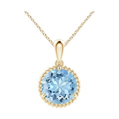 Angara Natural Claw-Set 2,3 ct Aquamarin Solitär-Anhänger in 14K Gelbgold