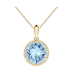 Angara Natural Claw-Set 2,3 ct Aquamarin Solitär-Anhänger in 14K Gelbgold