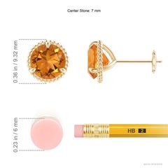 Angara Natural Claw-Set 2.5 ct Citrine Martini Stud Earrings in 14K Solid Gold