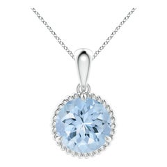 Angara Natural Claw-Set 3,2 ct Aquamarin Solitär-Anhänger in 14K Weißgold