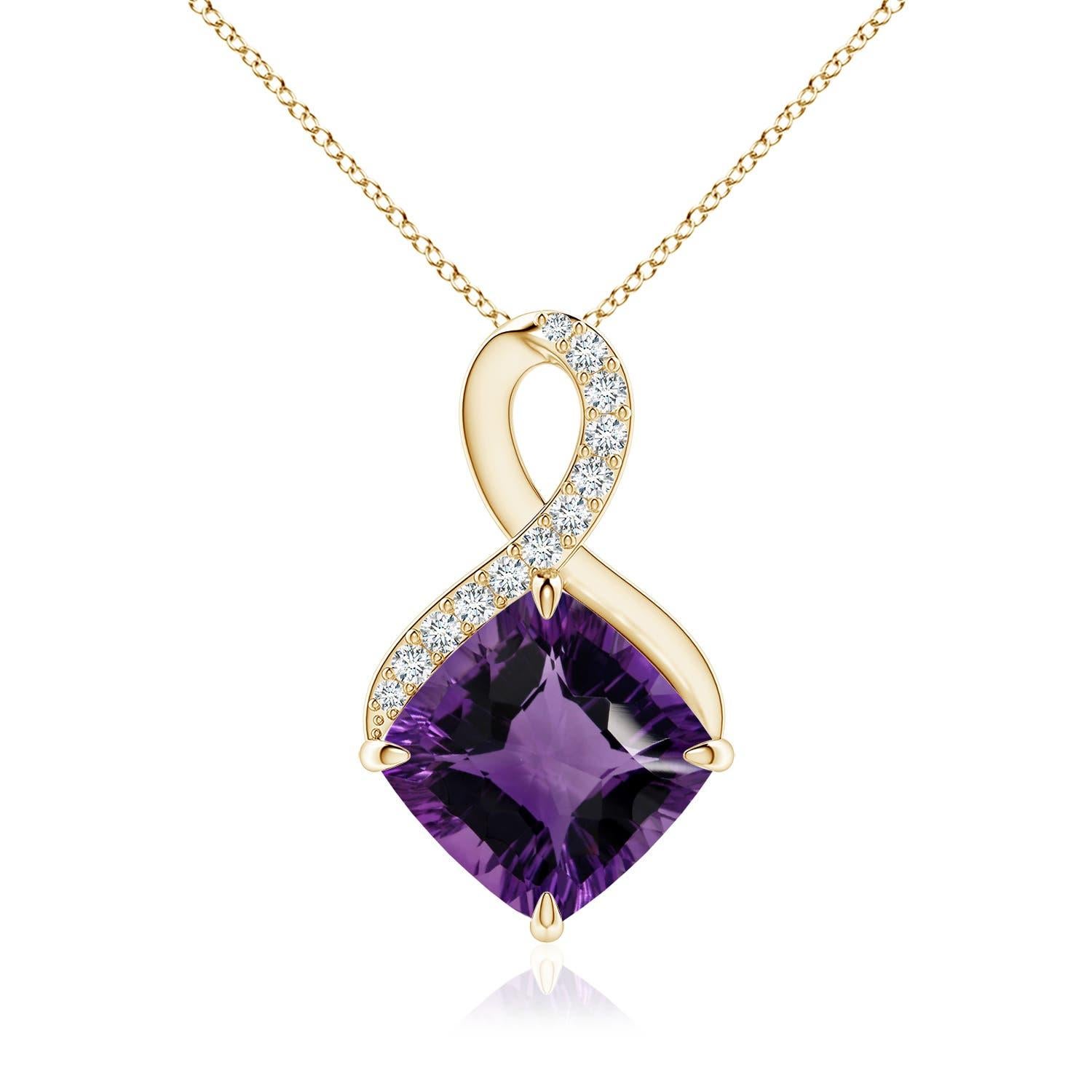 Pendentif en or massif 14K avec améthyste naturelle certifiée GIA de 13,07ct The Claw Set en vente 3