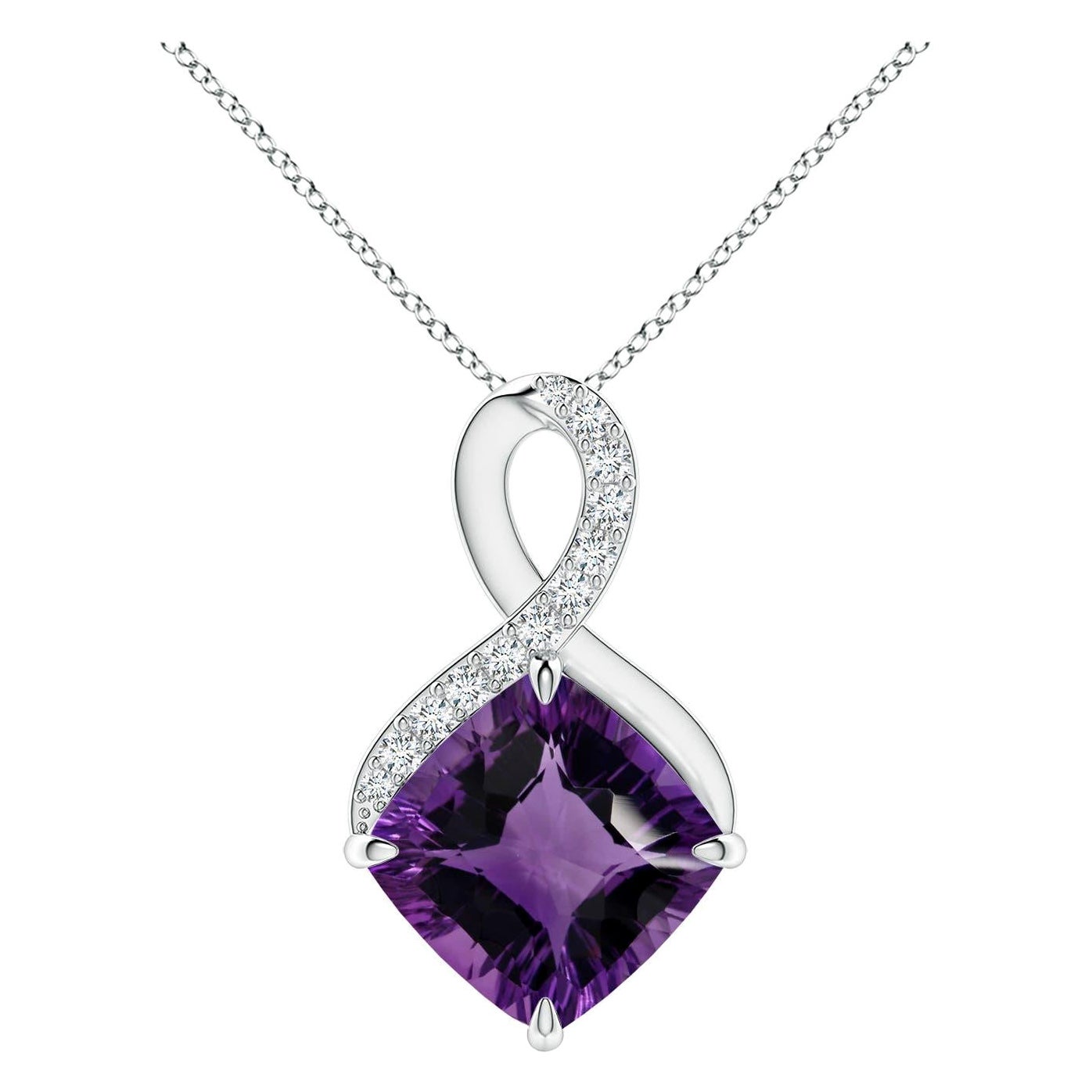 Pendentif en or massif 14K avec améthyste naturelle certifiée GIA de 13,07ct The Claw Set en vente
