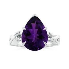 Bague en or 14 carats avec solitaire d'améthyste certifié GIA de 7,33 carats The Claw Nature