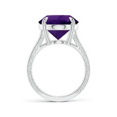 Angara Natural Claw-Set GIA zertifiziert Solitär Oval 12,46ct Amethyst 14K Gold