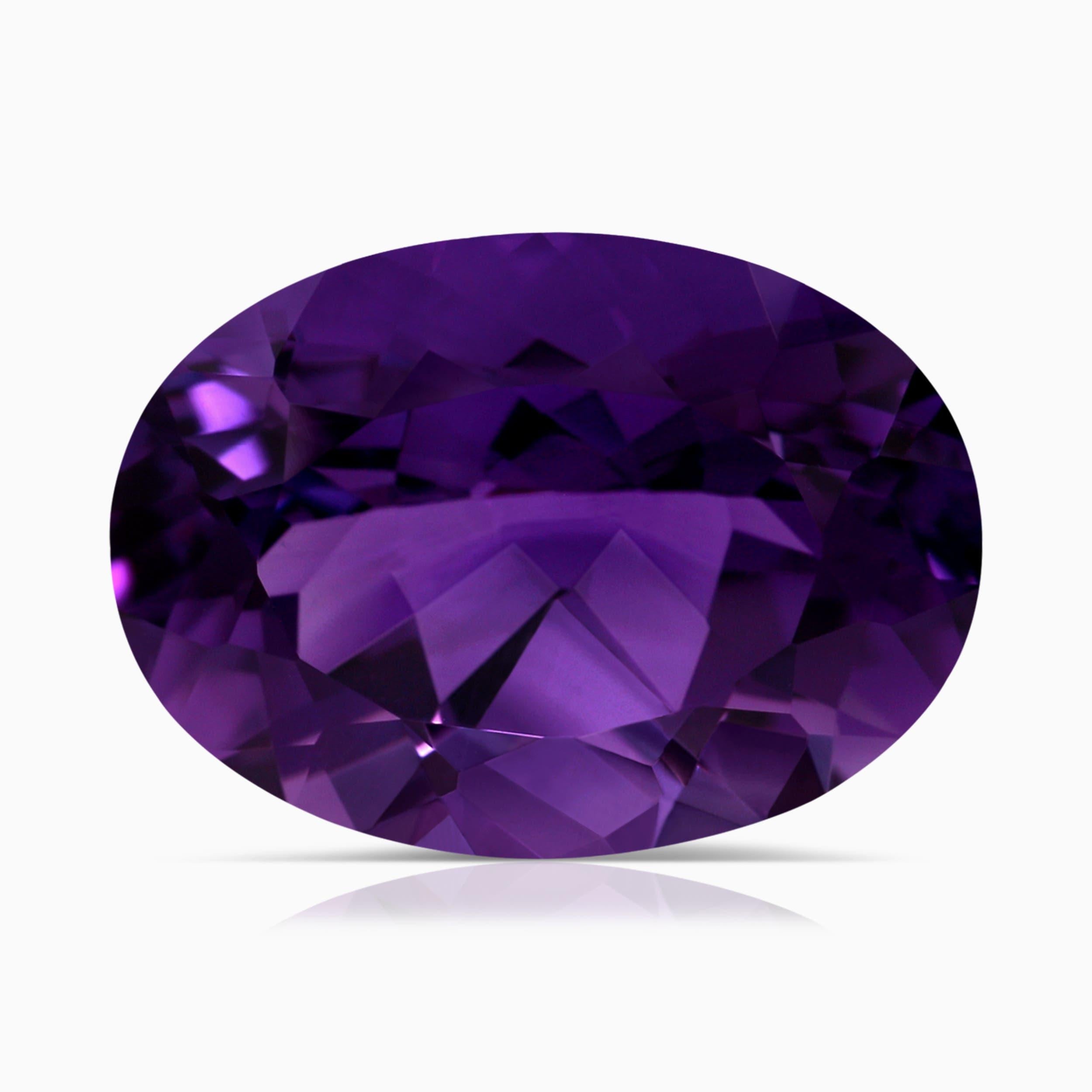 Angara Natural Claw-Set GIA zertifiziert Solitär Oval 12,46ct Amethyst 14K Gold im Angebot 1