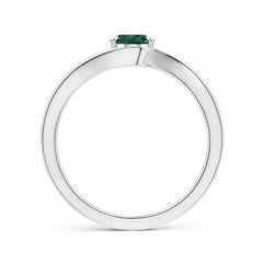 Angara Natural Claw-Set GIA Certified Solitaire Oval Teal Sapphire Ring 14K Gold