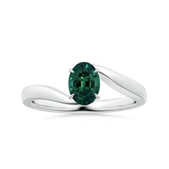 Angara Bague saphir sarcelle ovale certifié GIA en or 14K